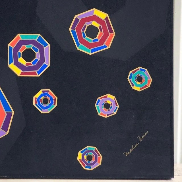 Madeline Weiss Signed Op Art Geometric Abstract Oil Painting For Sale - Image 14 of 14