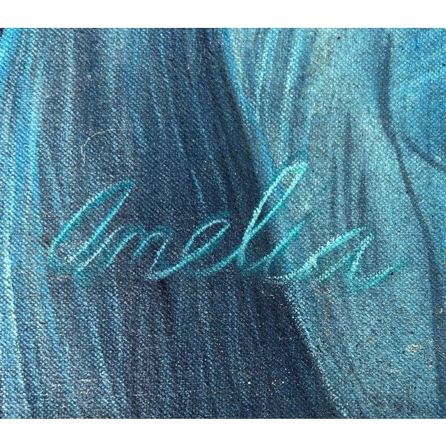 Late 20th Century Late 20th Century Overscale Wpa Style Painting by Chicago Artist Amelia Helper For Sale - Image 5 of 7