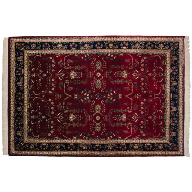 Fine Indian Mohajeran Sarouk Design Rug - 9'7" X 13'10" For Sale - Image 13 of 13