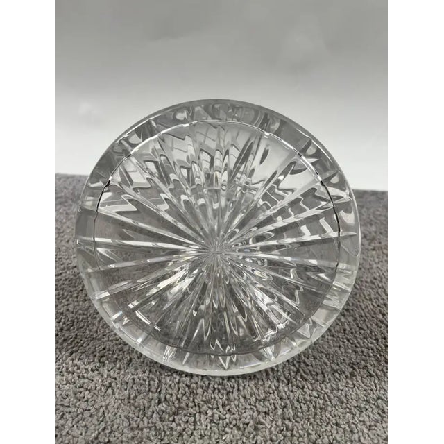 1980s Classic European Cut Crystal Decanter With Faceted Stopper, 14″ H For Sale - Image 5 of 10