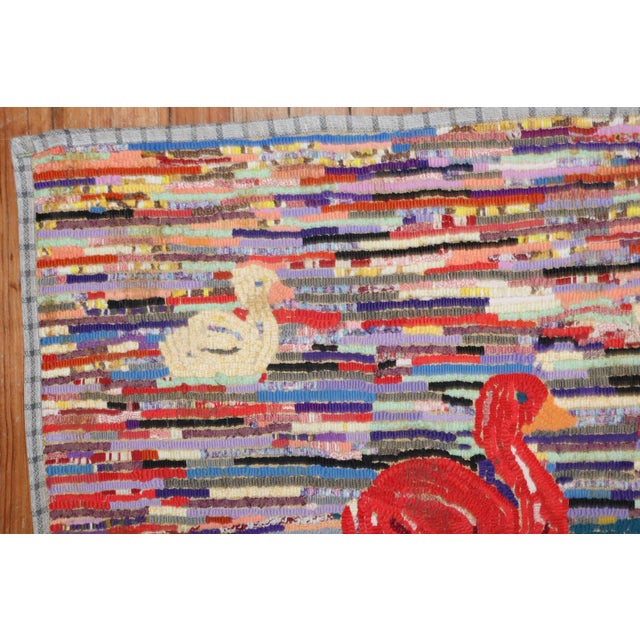 Mid 20th Century Mid 20th Century American Hooked Duck Rug For Sale - Image 5 of 18