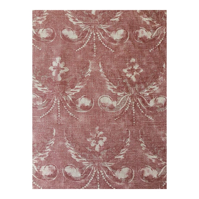 Kate Forman Josephine Red Linen Blend Fabric 3 Yards For Sale