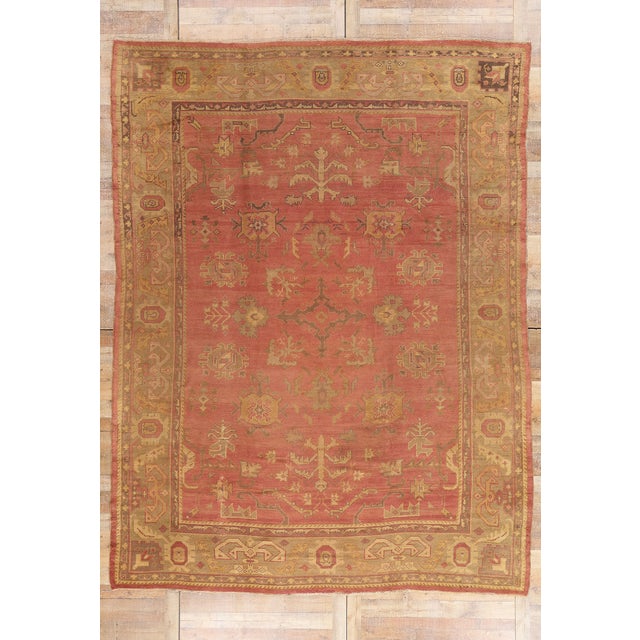 Late 19th Century Antique Turkish Oushak Rug - 10'00 X 13'03 For Sale - Image 10 of 10