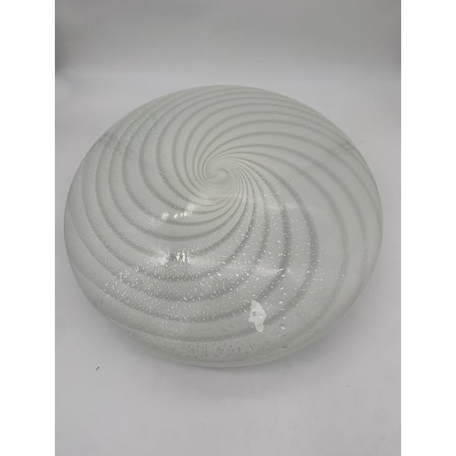 Silver Vintage Murano Glass Ceiling Light attributed to F3, Italy, 1970s For Sale - Image 8 of 8
