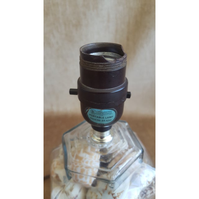 Vintage Seashell Filled Glass Ginger Jar Table Lamp With ...