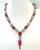 Baroque Bochic “Capri” Vintage Ruby & Turquoise Flower Necklace - 18K & Silver For Sale - Image 3 of 9