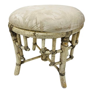 1990s Painted Bamboo Stool For Sale