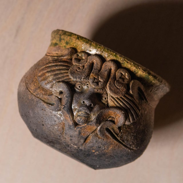 Vintage Studio Pottery Ceramic Bowl With Ethereal Face Signed by Artist Maria For Sale - Image 4 of 11