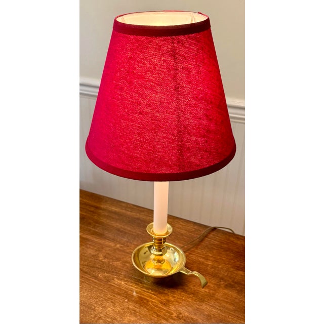 Metal Leviton Brass Chamberstick Accent Lamp For Sale - Image 7 of 12