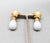 Modern Vintage 1980s Signed Givenchy Goldtone White Drop Clip Earrings-2 Pieces For Sale - Image 3 of 7