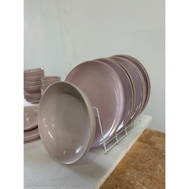 Mid-Century Modern 1950s 34-Piece Original Russel Wright by Steubenville Dinnerware Set in Soft Pink Sherbet For Sale - Image 3 of 8