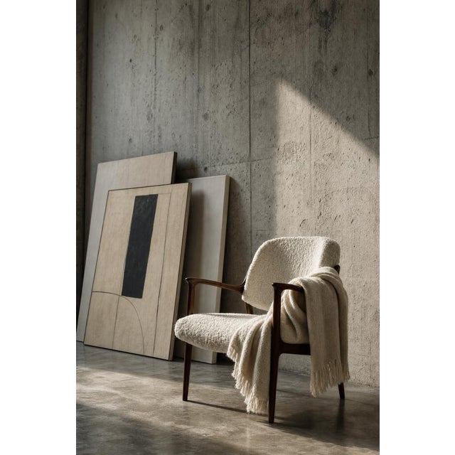 Vintage Scandinavian Teak White Armchair by Inge Andersson for Bröderna Anderssons, 1960s For Sale - Image 9 of 18