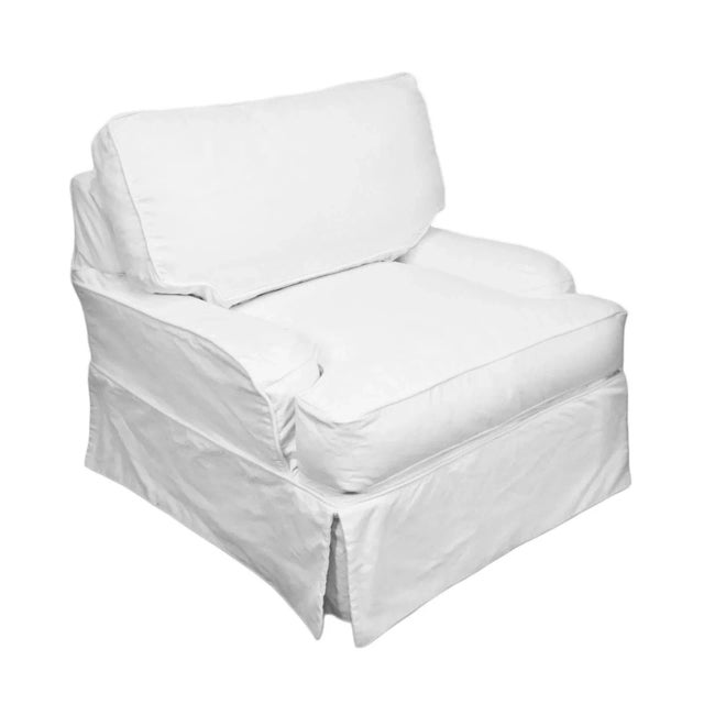 Soft White Denim Sofa Chair Chairish
