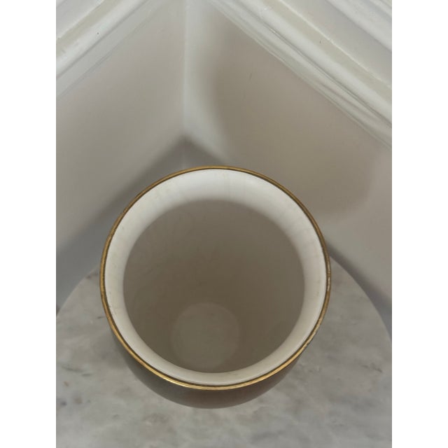 Vintage Italian Gilt Gold and Silver Leafed Terracotta Florentine Vase For Sale In Pittsburgh - Image 6 of 7