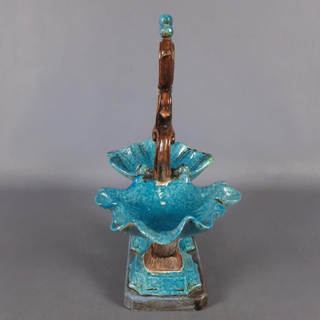 Vintage Majolica Terracotta Shell Centerpiece, 1960s For Sale - Image 3 of 13