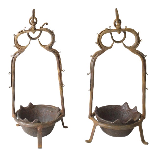 Pair of Vintage Oil Burner or Candle Holder For Sale