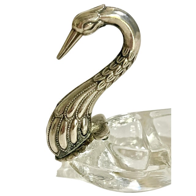 Mid 20th Century Vintage French Swan Salt Cellars - Pair For Sale - Image 5 of 9
