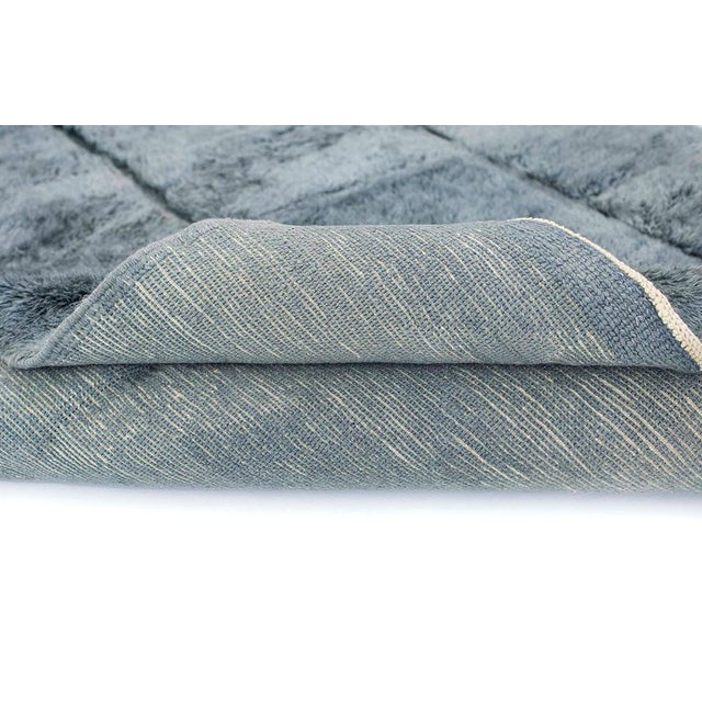 Charcoal Premium Hand-Knotted Moroccan Wool Rug | 7'10" X 6'1" | One of a Kind For Sale - Image 8 of 9