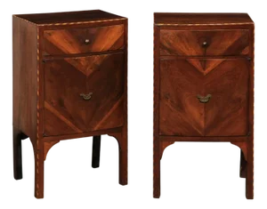 19th Century Italian Veneered & Inlaid Wood Side Chests - A Pair