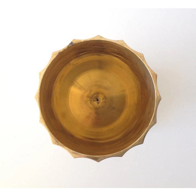 Vintage Indian Brass Footed Chalice For Sale In West Palm - Image 6 of 7