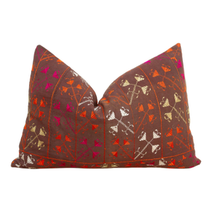 Kapurthala Cross, Antique Phulkari Lumbar Pillow Cover