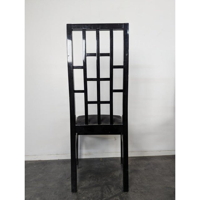 Japanese-Style Black Lacquered Chairs, Set of 6 For Sale - Image 6 of 11