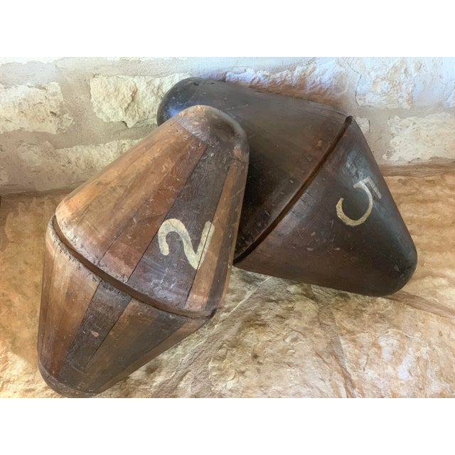 Double Sided Late 19th Century English Industrial Factory Milliner's Felt Hat Mold Form #2 With Patina For Sale - Image 11 of 12