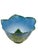 South African made Mustardseed and Moonshine ceramic flower bowl. Blue and green large bowl for display. Marked underside.