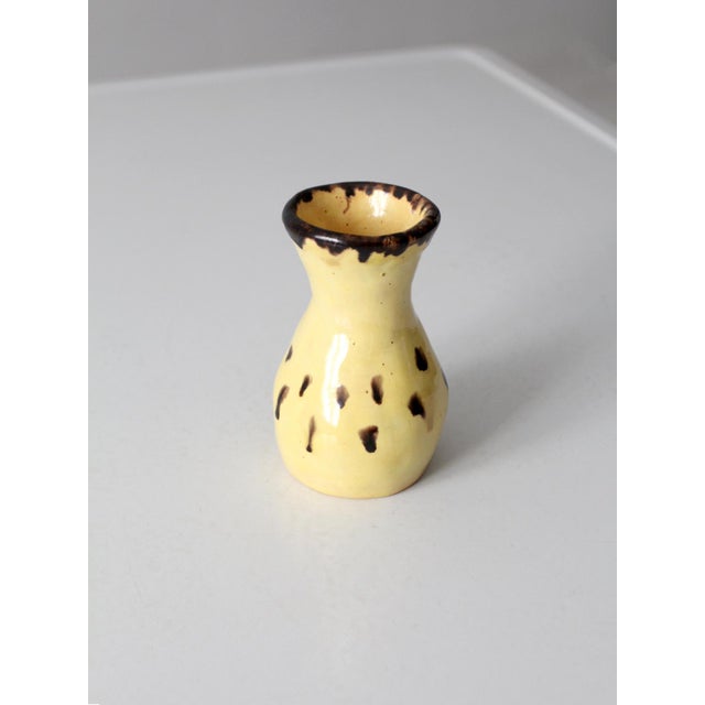 Yellow Vintage Handmade Studio Pottery Vase For Sale - Image 8 of 8