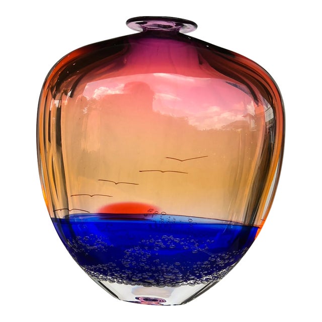 Buzz Blodgett Island Setting Sun Vase For Sale