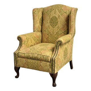 Mid 20th Century Chippendale Shell Carved Wingback Chair For Sale