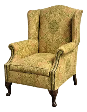 Mid 20th Century Chippendale Shell Carved Wingback Chair