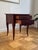 Graceful Ethan Allen two-drawer side table with classic French Provincial/Queen Anne lines—rounded corners, scalloped...