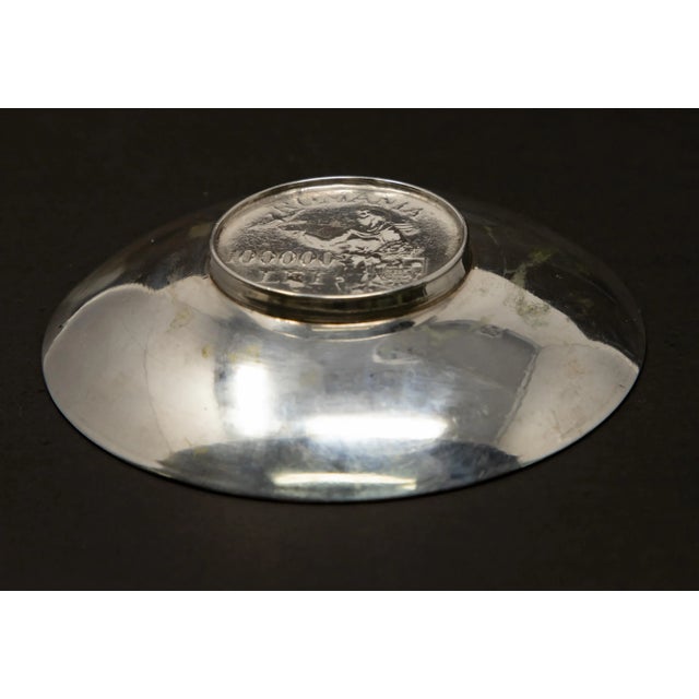 Mid 20th Century Sterling Silver Romania Coin Dish For Sale - Image 11 of 12