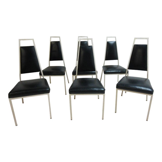 Vintage Frederic Weinberg Metal Dining Chairs - Set of 6 For Sale