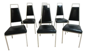 Vintage Frederic Weinberg Metal Dining Chairs - Set of 6