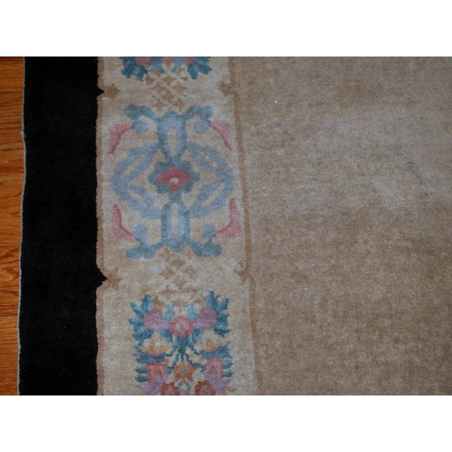 Textile 1920s Handmade Antique Art Deco Chinese Rug 4.10' X 8' For Sale - Image 7 of 11