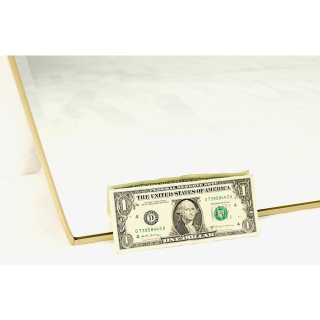 Pair of 1970s Italian Mid Century Modern Boat Shape Brass Frames Mirrors MINT! For Sale - Image 10 of 10