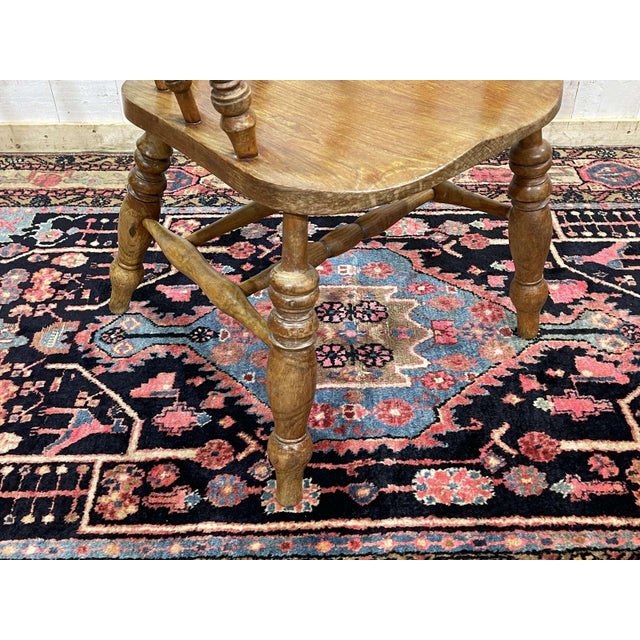 Antique English Rustic Armchair in Elm and Beech, 1800s For Sale - Image 5 of 16