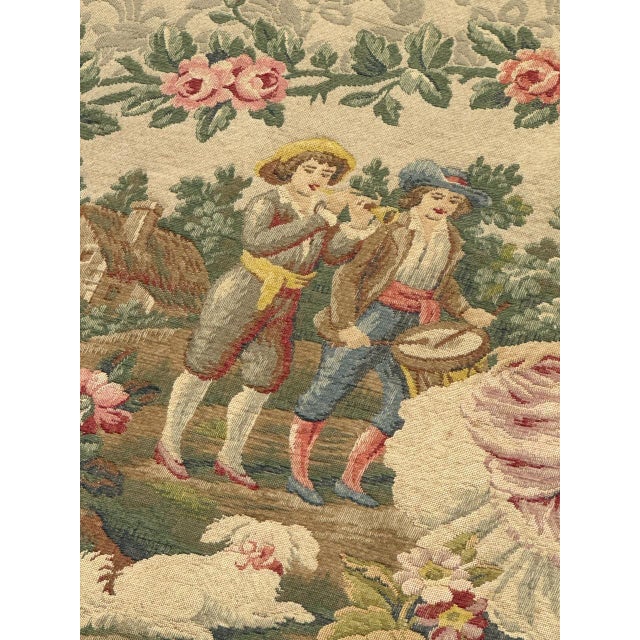 Vintage French Aubusson Style Jacquard Dance Tapestry, 1960s For Sale - Image 16 of 18