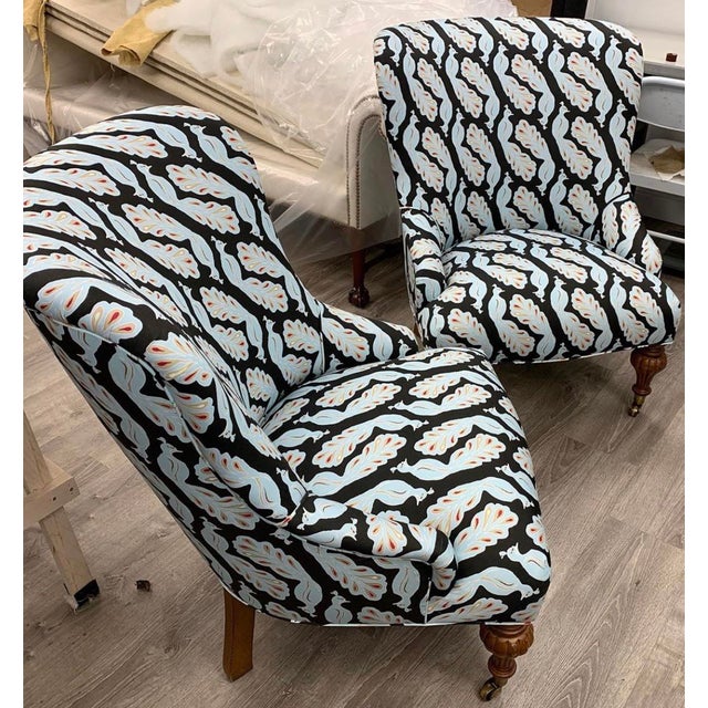 Upholstered Peacock Print Chair | Chairish