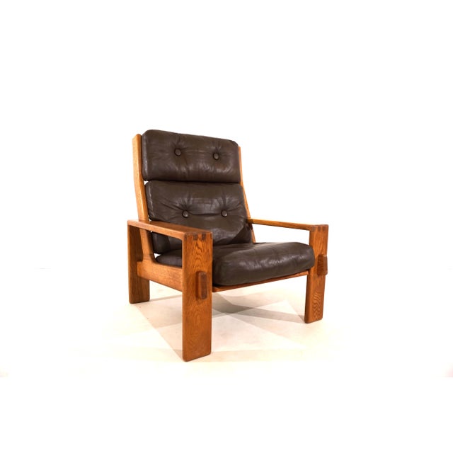 Asko Bonanza Brown High-Back Leather Armchair by Esko Pajamies, 1960s For Sale - Image 6 of 18