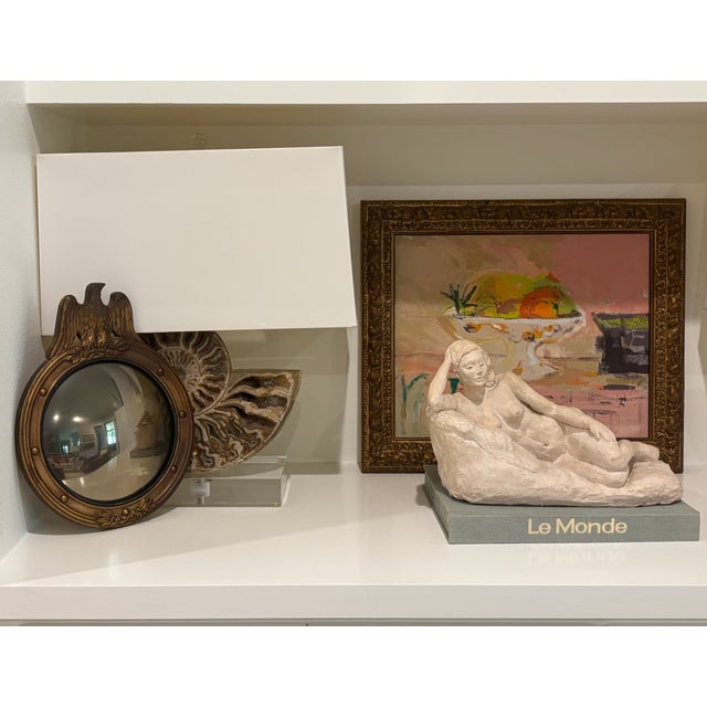 Wood Small Scale Antique Federal Revival Giltwood Eagle Convex Bullseye Mirror (#1 of 2 Listed) For Sale - Image 7 of 17