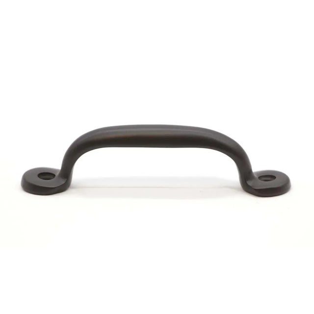 Traditional Set of 9 Late 20th Century Matte Black Brass Bridge Drawer Pulls For Sale - Image 3 of 5