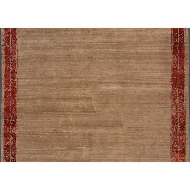 Contemporary Modern Piled Rug With Minimalist Modern Design by Keivan Woven Arts For Sale - Image 3 of 13