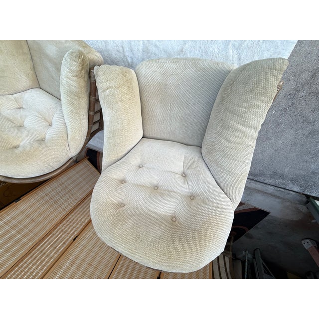Pair of Vintage McGuire San Francisco Rattan & Rawhide Lounge Chairs For Sale - Image 14 of 17