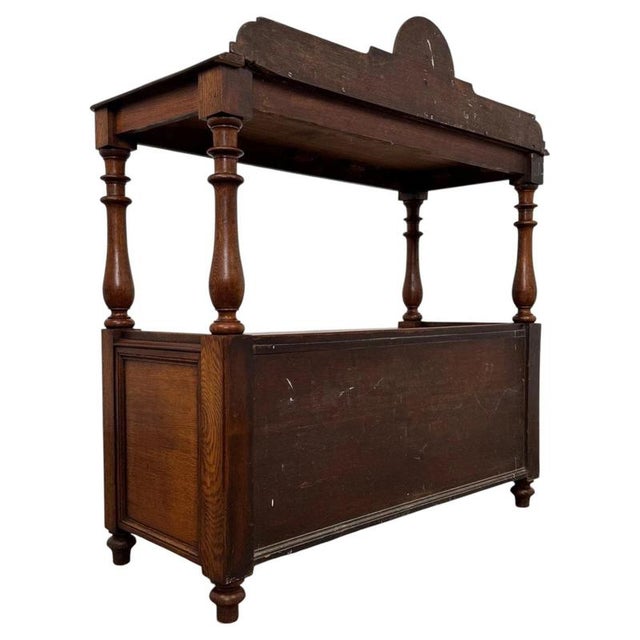 19th Century English Oak Cupboard with Raised Gallery For Sale - Image 9 of 11