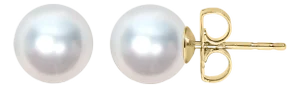 14K Yellow Gold 7-7.5MM Cultured Freshwater Pearl Solitaire Stud Earrings