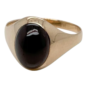 Vintage Antique 14 Karat Gold & Garnet Cabochon Signet Ring Size 10