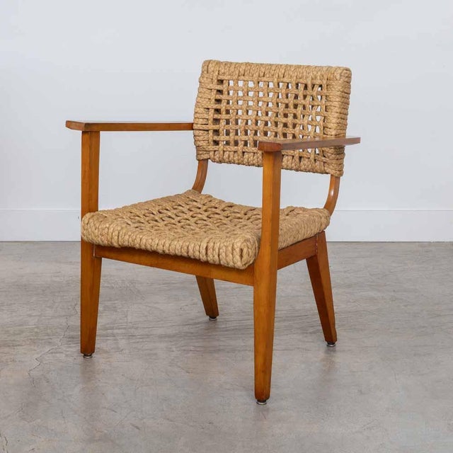 1950s Pair of Lounge Chairs Attributed to Adrien Audoux & Frida Minet For Sale - Image 13 of 17